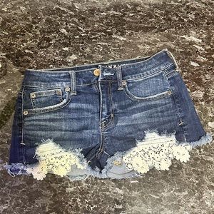 American Eagle Super Stretch Shorts with Lace Pockets